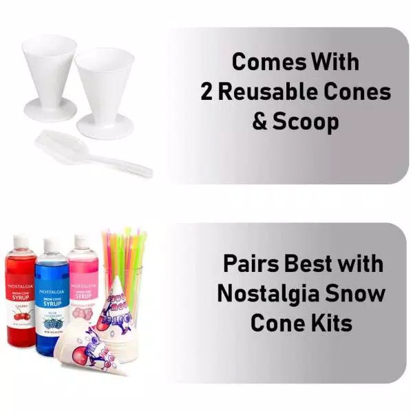 Dessert Makers Nostalgia Retro 300 Oz. Red Countertop Snow Cone Machine 5 Dessert Makers Nostalgia Retro 300 Oz. Red Countertop Snow Cone Machine - Image 3