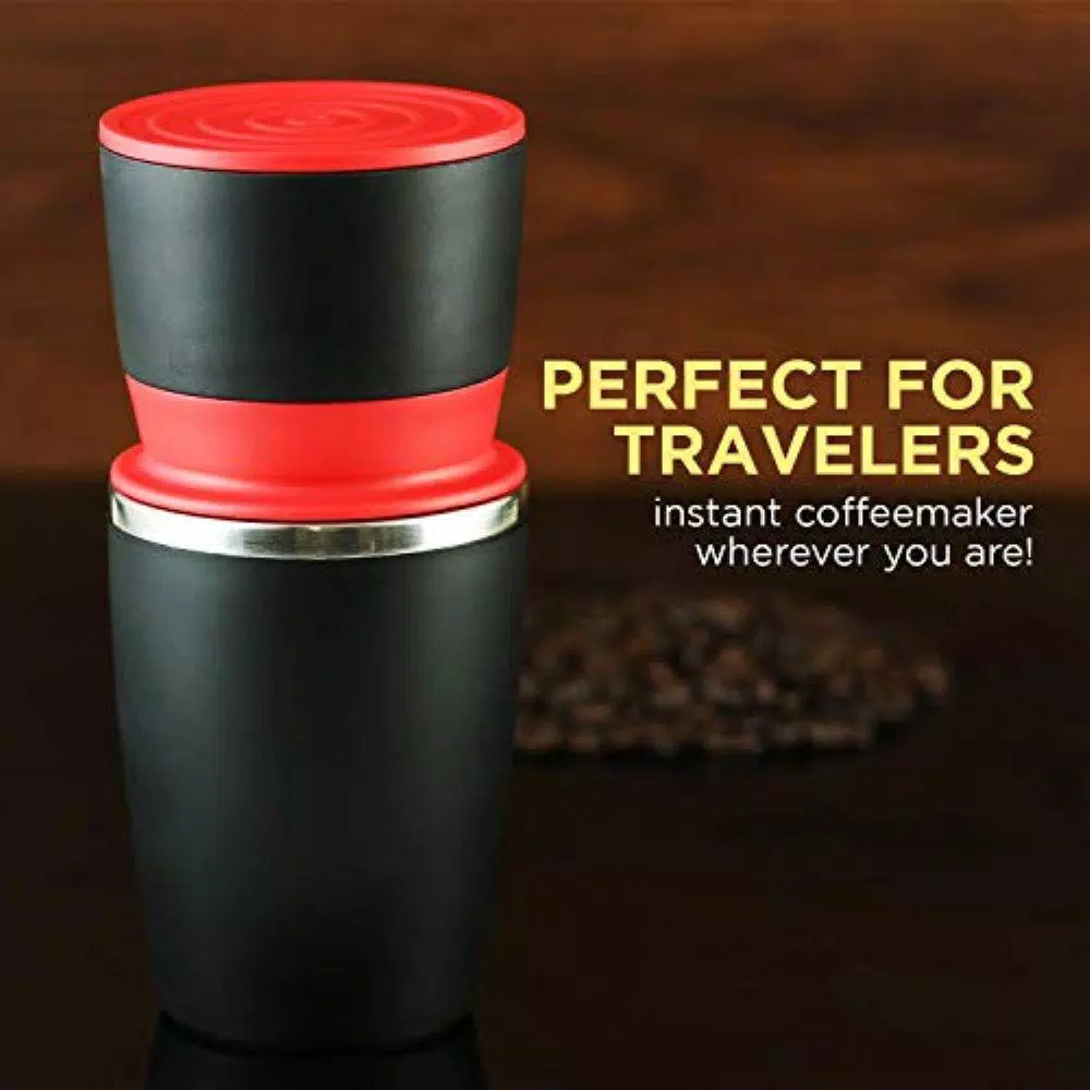 Coffee Makers Ovente Single Serve Red Coffee Grinder, French Press, 2-in-1 Carafe Coffee Maker Machine, With Insulated Cup 9 Coffee Makers Ovente Single Serve Red Coffee Grinder, French Press, 2-in-1 Carafe Coffee Maker Machine, With Insulated Cup - Image 7