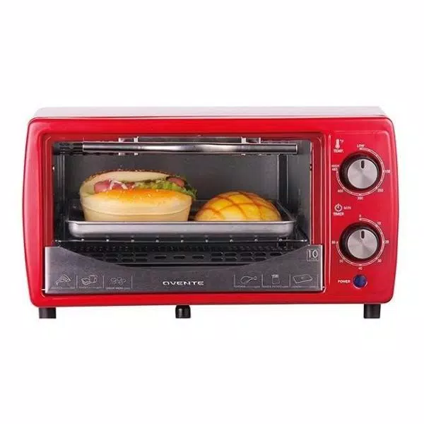 Toasters Ovente 700-Watt 4-Slice Red Electric Toaster Oven With Timer Knob And Tempered Glass Door Cool-Touch Handle, Includes LED Light 6 Toasters Ovente 700-Watt 4-Slice Red Electric Toaster Oven With Timer Knob And Tempered Glass Door Cool-Touch Handle, Includes LED Light - Image 4