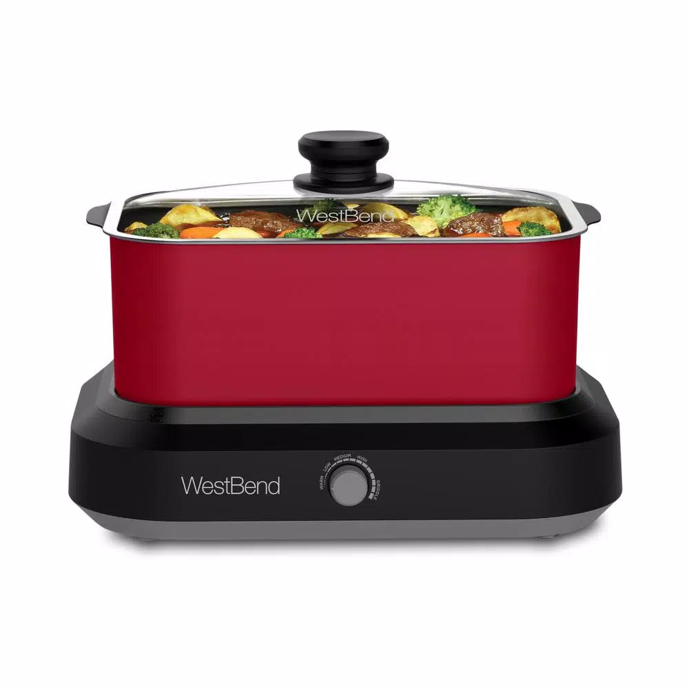 Cookers West Bend 5 Qt. Red Non-Stick Versatility Slow Cooker With 5-Temperature Settings Includes Travel Lid And Thermal Tote 6 Cookers West Bend 5 Qt. Red Non-Stick Versatility Slow Cooker With 5-Temperature Settings Includes Travel Lid And Thermal Tote - Image 4