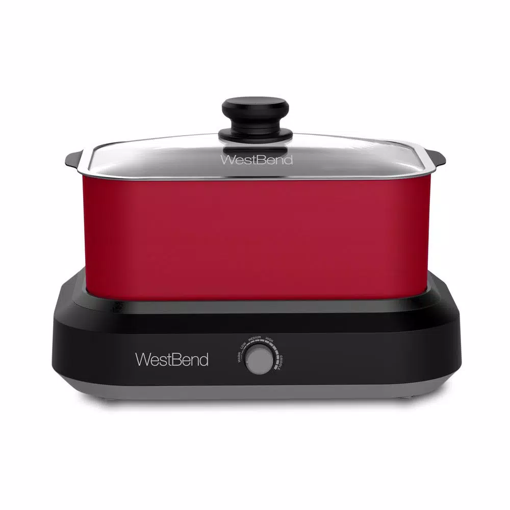 Cookers West Bend 5 Qt. Red Non-Stick Versatility Slow Cooker With 5-Temperature Settings Includes Travel Lid And Thermal Tote 3 Cookers West Bend 5 Qt. Red Non-Stick Versatility Slow Cooker With 5-Temperature Settings Includes Travel Lid And Thermal Tote