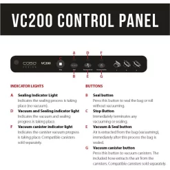 Food Processing CASO VC 200 Black And Silver Food Vacuum Sealer With Fold-Out Cutter, Roll Box And Vacuum Bag Set 18 Food Processing CASO VC 200 Black And Silver Food Vacuum Sealer With Fold-Out Cutter, Roll Box And Vacuum Bag Set -Dessert Makers Popular Store silver black caso food vacuum sealers 11390 2 kit 44 1000