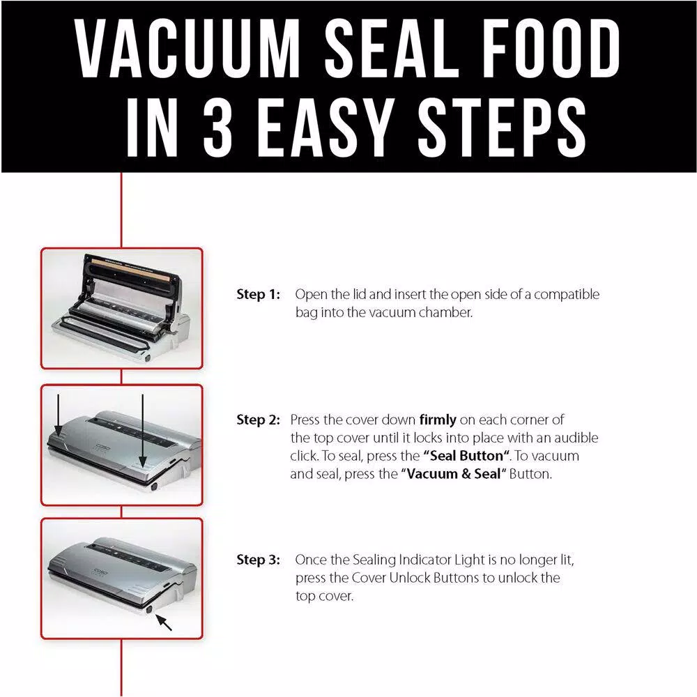 Food Processing CASO VC 300 Black And Silver Food Vacuum Sealer With Food Management App And Vacuum Bag Set 11 Food Processing CASO VC 300 Black And Silver Food Vacuum Sealer With Food Management App And Vacuum Bag Set - Image 9