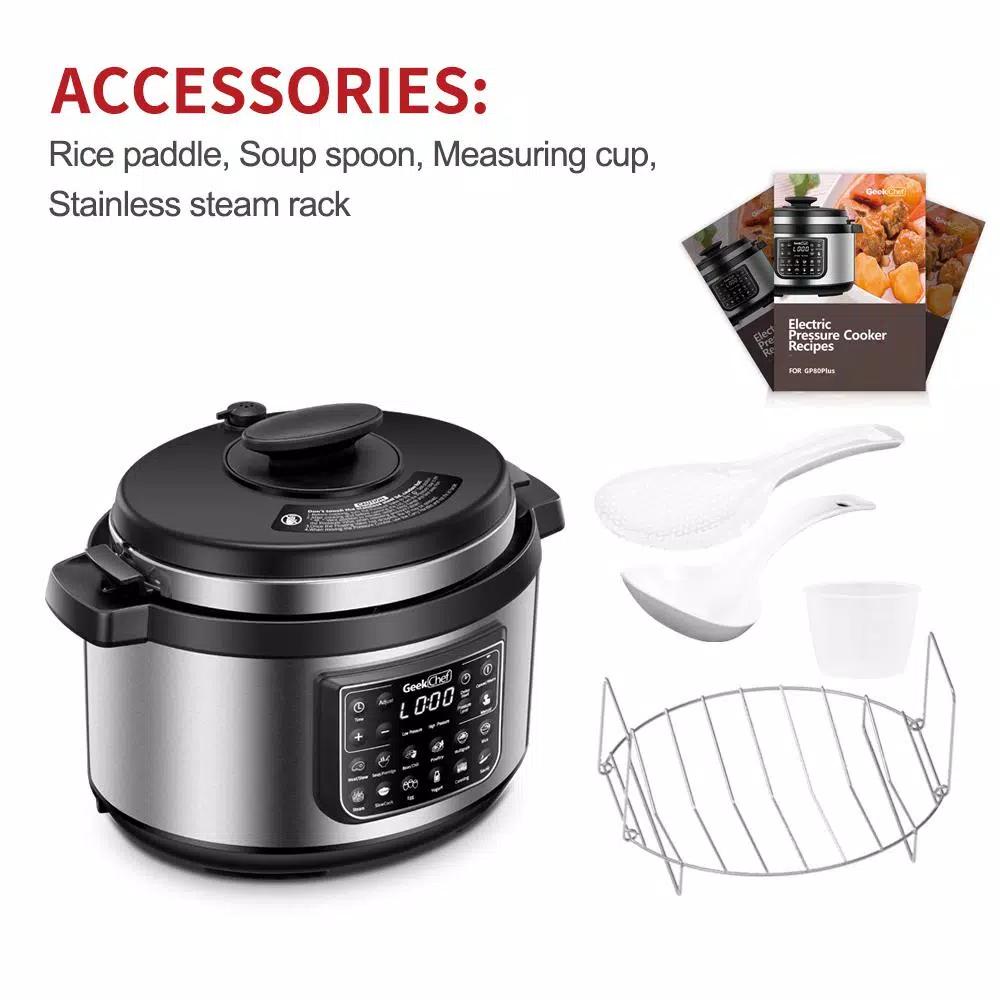 Cookers Boyel Living 8 Qt. Stainless Steel 12-in-1 Multiuse Programmable Electric Pressure Cooker With Non-Stick Pot And Cool-Touch Handles 6 Cookers Boyel Living 8 Qt. Stainless Steel 12-in-1 Multiuse Programmable Electric Pressure Cooker With Non-Stick Pot And Cool-Touch Handles - Image 4