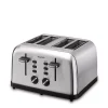 Toasters Boyel Living 1500 W 4-Slice Silver Wide Slot Toaster With Dual Control Panels 2 Toasters Boyel Living 1500 W 4-Slice Silver Wide Slot Toaster With Dual Control Panels -Dessert Makers Popular Store silver boyel living pop up toasters gbk gts4a 64 1000
