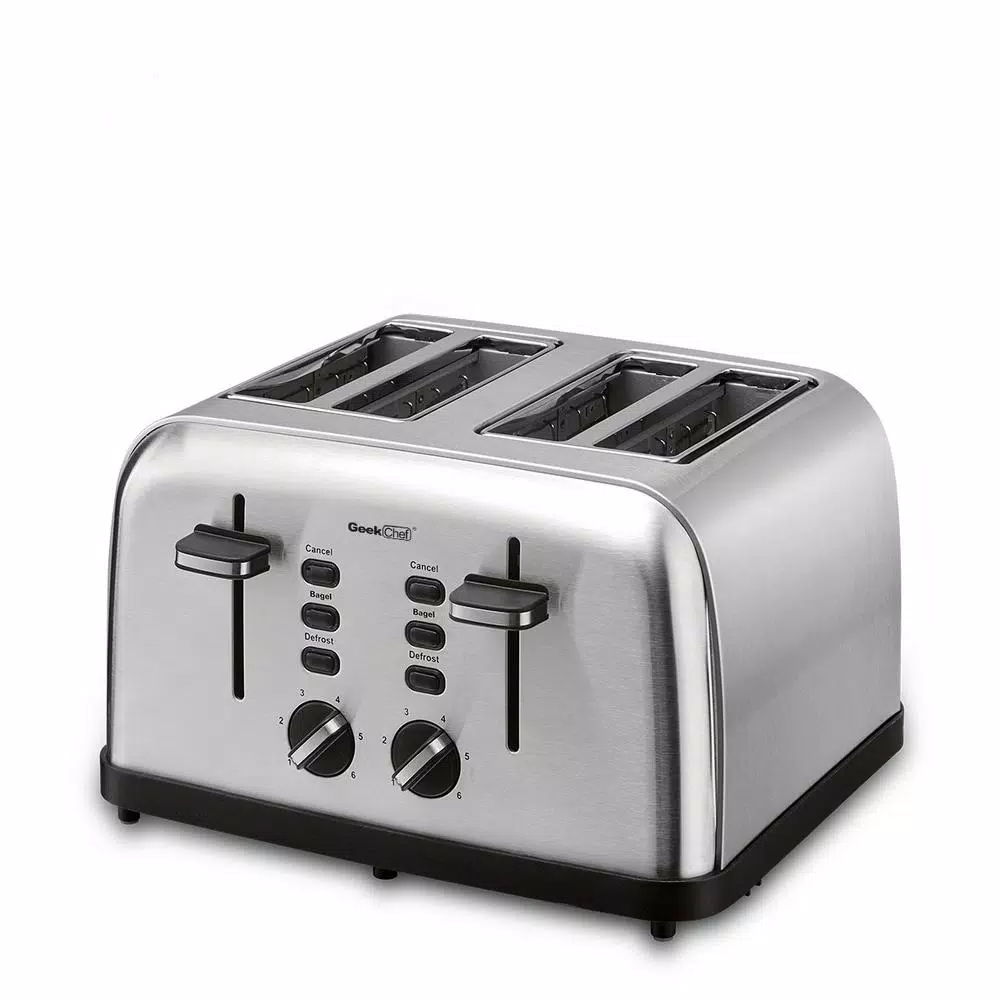 Toasters Boyel Living 1500 W 4-Slice Silver Wide Slot Toaster With Dual Control Panels 3 Toasters Boyel Living 1500 W 4-Slice Silver Wide Slot Toaster With Dual Control Panels