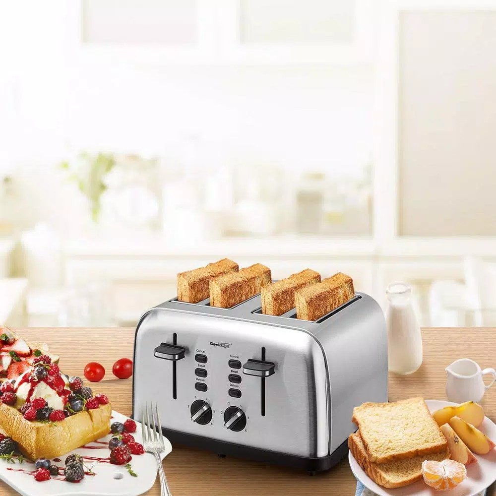 Toasters Boyel Living 1500 W 4-Slice Silver Wide Slot Toaster With Dual Control Panels 4 Toasters Boyel Living 1500 W 4-Slice Silver Wide Slot Toaster With Dual Control Panels - Image 2