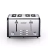 Toasters Boyel Living 1650 W 4-Slice Silver Wide Slot Toaster With Dual Control Panels Of Bagel, Defrost And Cancel Function -Dessert Makers Popular Store silver boyel living pop up toasters gbk gts4b 64 1000
