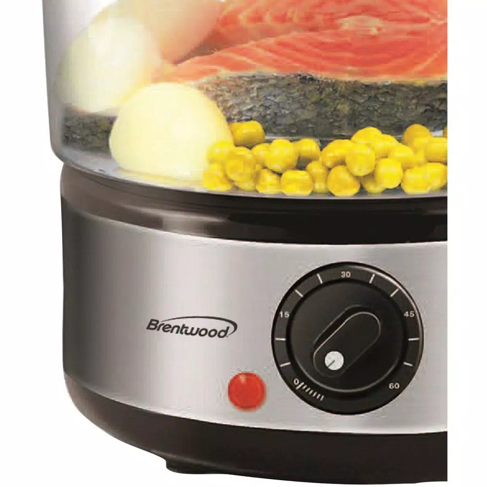 Cookers Brentwood Appliances 20-Cup Silver 2-Tier Food Steamer 7 Cookers Brentwood Appliances 20-Cup Silver 2-Tier Food Steamer - Image 5