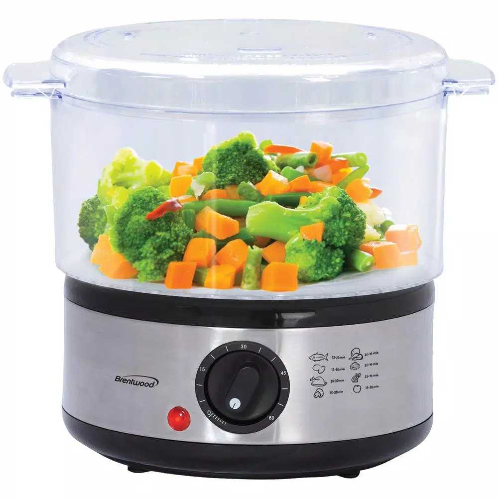 Cookers Brentwood Appliances 20-Cup Silver 2-Tier Food Steamer 9 Cookers Brentwood Appliances 20-Cup Silver 2-Tier Food Steamer - Image 7