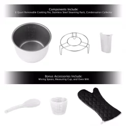 Cookers Classic Cuisine 4-in-1 Multi-Function 6 Qt. Silver Electric Pressure Cooker 10 Cookers Classic Cuisine 4-in-1 Multi-Function 6 Qt. Silver Electric Pressure Cooker -Dessert Makers Popular Store silver classic cuisine electric pressure cookers m030115 1f 1000