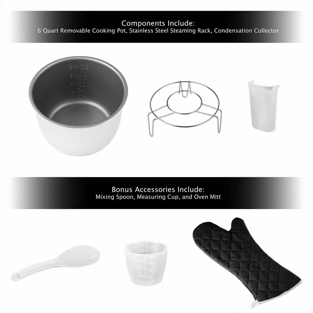 Cookers Classic Cuisine 4-in-1 Multi-Function 6 Qt. Silver Electric Pressure Cooker 6 Cookers Classic Cuisine 4-in-1 Multi-Function 6 Qt. Silver Electric Pressure Cooker - Image 4