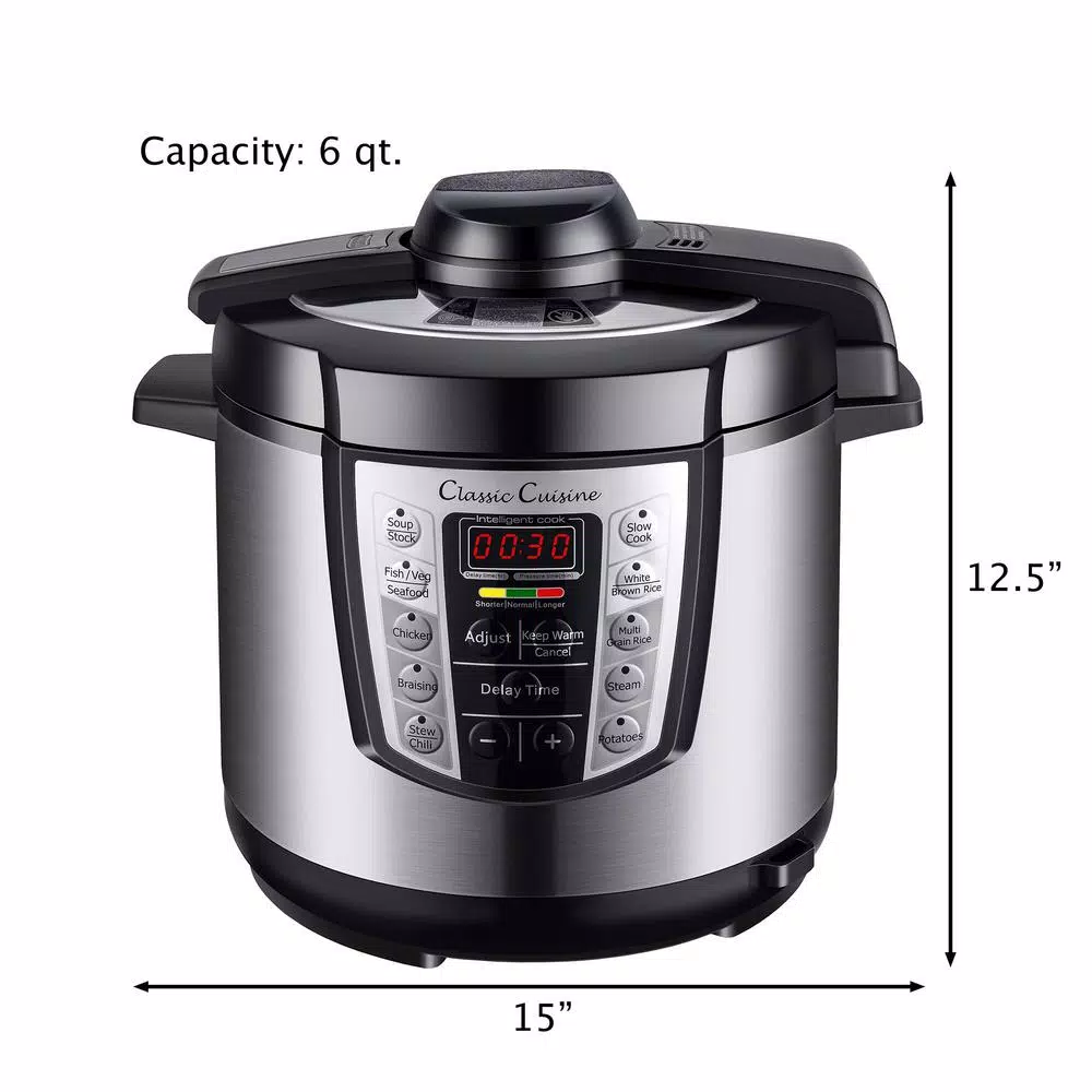Cookers Classic Cuisine 4-in-1 Multi-Function 6 Qt. Silver Electric Pressure Cooker 4 Cookers Classic Cuisine 4-in-1 Multi-Function 6 Qt. Silver Electric Pressure Cooker - Image 2