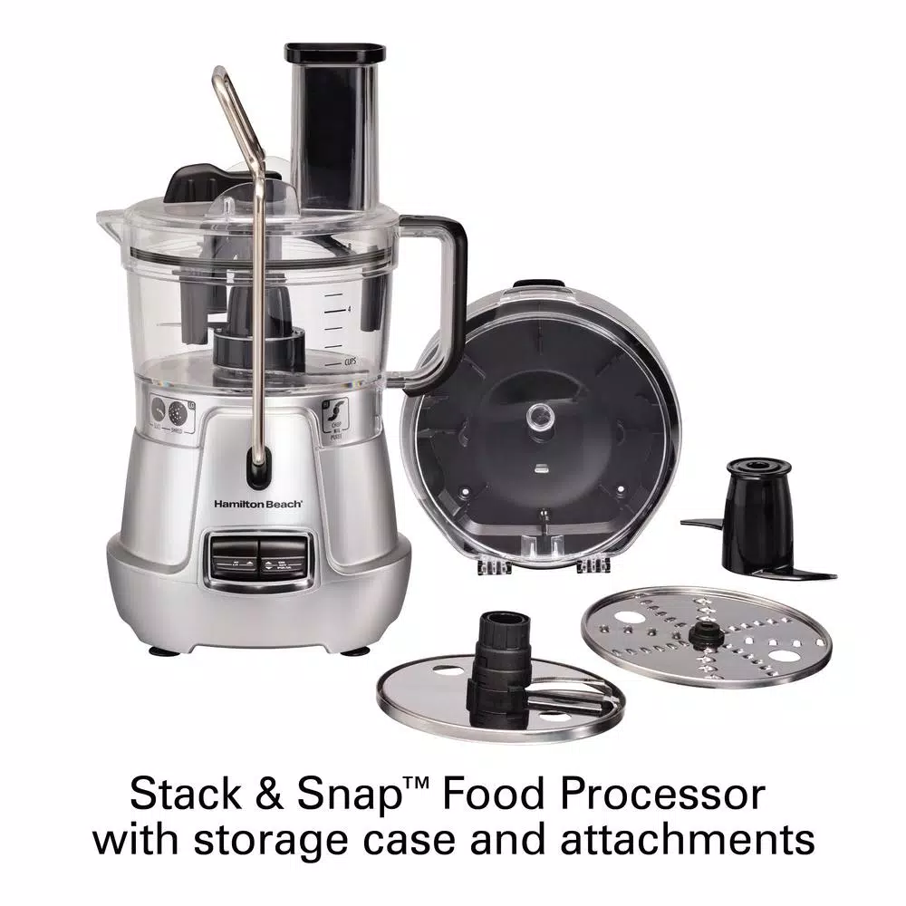 Food Processing Hamilton Beach Stack & Snap 8-Cup 3-Speed Silver Food Processor With Built-in Bowl Scraper 6 Food Processing Hamilton Beach Stack & Snap 8-Cup 3-Speed Silver Food Processor With Built-in Bowl Scraper - Image 4