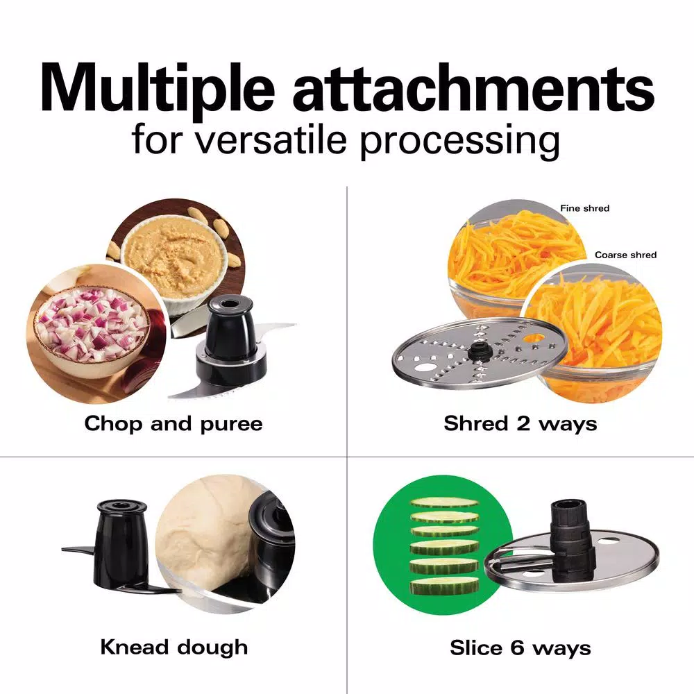 Food Processing Hamilton Beach Stack & Snap 8-Cup 3-Speed Silver Food Processor With Built-in Bowl Scraper 4 Food Processing Hamilton Beach Stack & Snap 8-Cup 3-Speed Silver Food Processor With Built-in Bowl Scraper - Image 2