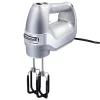 Mixers Hamilton Beach 7-Speed Electric Hand Mixer, Silver And Chrome, With SoftScrape Beaters, Whisk, Dough Hooks And Snap-On Storage Case -Dessert Makers Popular Store silver hamilton beach hand mixers 62657 64 1000