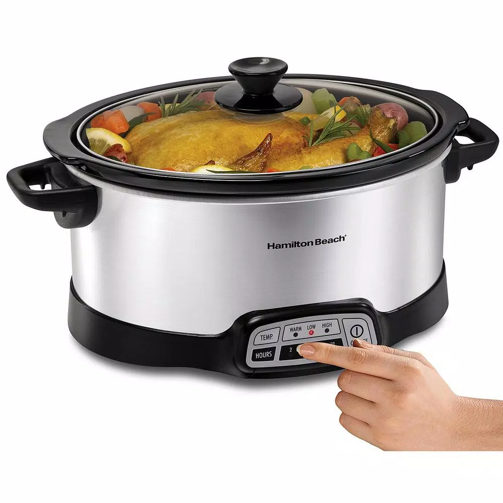 Cookers Hamilton Beach 6 Qt. Programmable Silver Slow Cooker With Temperature Settings 4 Cookers Hamilton Beach 6 Qt. Programmable Silver Slow Cooker With Temperature Settings - Image 2