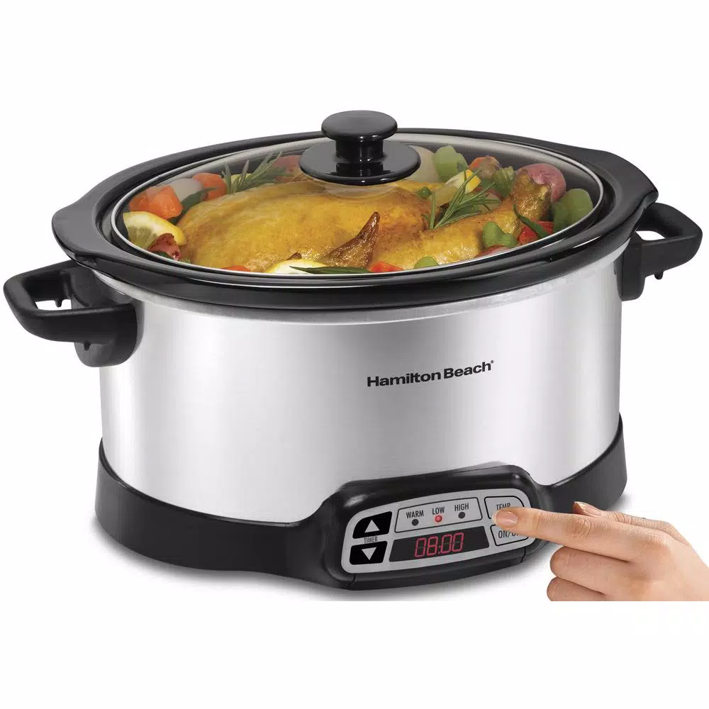 Cookers Hamilton Beach 6 Qt. Programmable Silver Slow Cooker With Temperature Controls 4 Cookers Hamilton Beach 6 Qt. Programmable Silver Slow Cooker With Temperature Controls - Image 2