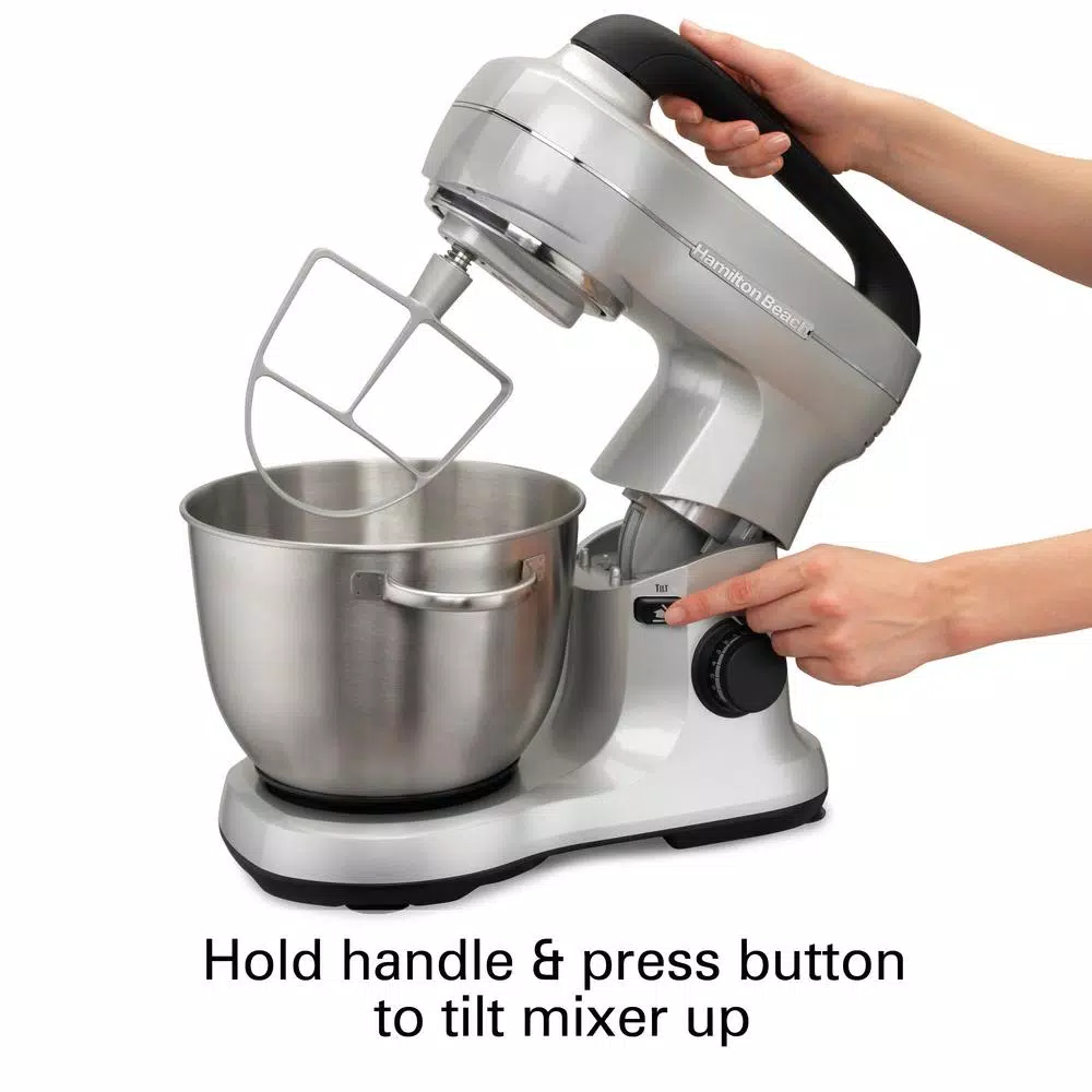 Mixers Hamilton Beach 4 Qt. 7-Speed Stainless Steel Stand Mixer With Flat Beater, Dough Hook And Whisk 7 Mixers Hamilton Beach 4 Qt. 7-Speed Stainless Steel Stand Mixer With Flat Beater, Dough Hook And Whisk - Image 5