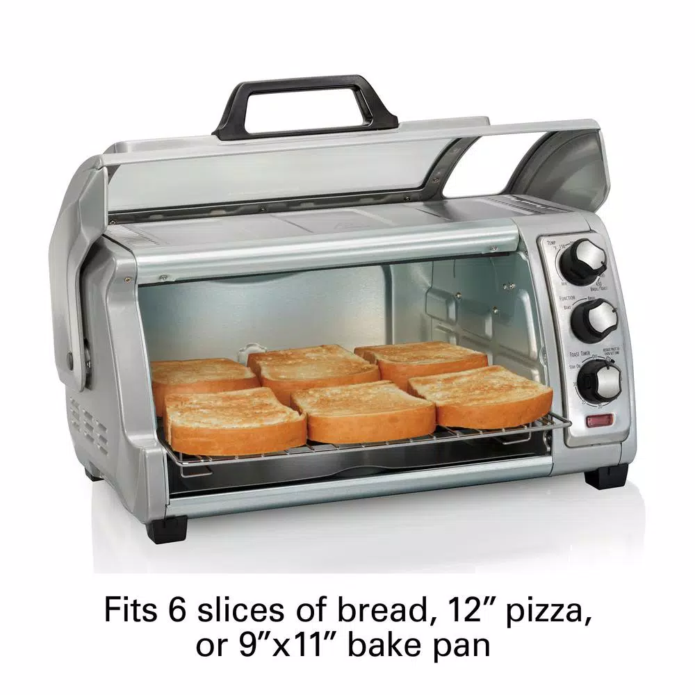 Toasters Hamilton Beach Easy Reach 1400 W 6-Slice Grey Toaster Oven With Roll Top Door 7 Toasters Hamilton Beach Easy Reach 1400 W 6-Slice Grey Toaster Oven With Roll Top Door - Image 5