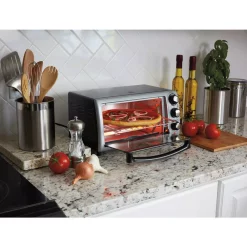 Toasters Hamilton Beach 1100 W 4-Slice Stainless Steel And Black Toaster Oven 11 Toasters Hamilton Beach 1100 W 4-Slice Stainless Steel And Black Toaster Oven -Dessert Makers Popular Store silver hamilton beach toaster ovens 31142 44 1000