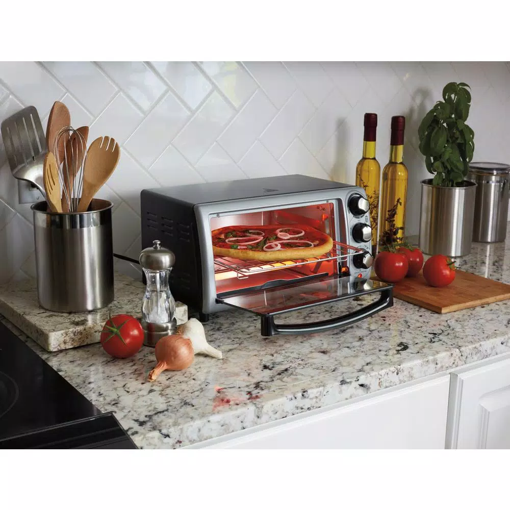 Toasters Hamilton Beach 1100 W 4-Slice Stainless Steel And Black Toaster Oven 7 Toasters Hamilton Beach 1100 W 4-Slice Stainless Steel And Black Toaster Oven - Image 5