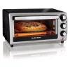 Toasters Hamilton Beach 1100 W 4-Slice Stainless Steel And Black Toaster Oven