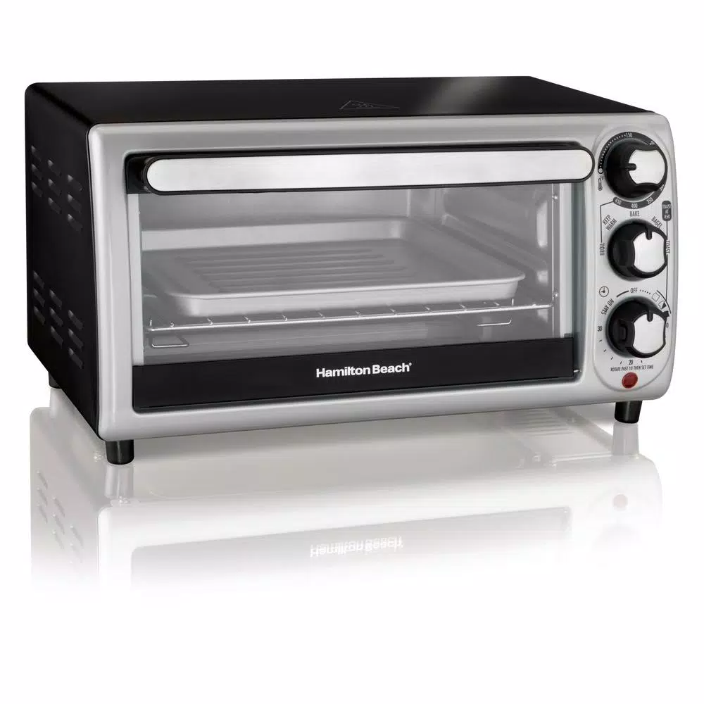 Toasters Hamilton Beach 1100 W 4-Slice Stainless Steel And Black Toaster Oven 4 Toasters Hamilton Beach 1100 W 4-Slice Stainless Steel And Black Toaster Oven - Image 2