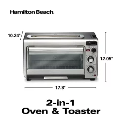 Toasters Hamilton Beach 2 In 1 1450 W 4-Slice Silver Toaster Oven With 2-Slice Toaster Slots 14 Toasters Hamilton Beach 2 In 1 1450 W 4-Slice Silver Toaster Oven With 2-Slice Toaster Slots -Dessert Makers Popular Store silver hamilton beach toaster ovens 31156 1d 1000