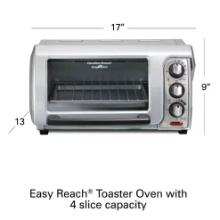 Toasters Hamilton Beach Easy Reach 1200 W 4-Slice Silver Toaster Oven With Roll Top Door 15 Toasters Hamilton Beach Easy Reach 1200 W 4-Slice Silver Toaster Oven With Roll Top Door -Dessert Makers Popular Store silver hamilton beach toaster ovens 31339 76 1000
