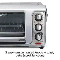 Toasters Hamilton Beach Easy Reach 1200 W 4-Slice Silver Toaster Oven With Roll Top Door 14 Toasters Hamilton Beach Easy Reach 1200 W 4-Slice Silver Toaster Oven With Roll Top Door -Dessert Makers Popular Store silver hamilton beach toaster ovens 31339 fa 1000
