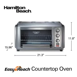 Toasters Hamilton Beach Easy Reach 1500-Watts 6-Slice Grey Toaster Oven With Roll-Top Door 11 Toasters Hamilton Beach Easy Reach 1500-Watts 6-Slice Grey Toaster Oven With Roll-Top Door -Dessert Makers Popular Store silver hamilton beach toaster ovens 31434 66 1000