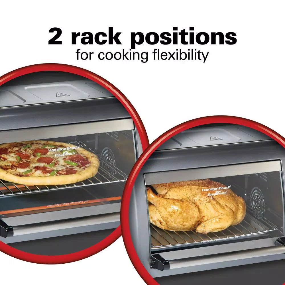 Toasters Hamilton Beach Easy Reach 1500-Watts 6-Slice Grey Toaster Oven With Roll-Top Door 10 Toasters Hamilton Beach Easy Reach 1500-Watts 6-Slice Grey Toaster Oven With Roll-Top Door - Image 8
