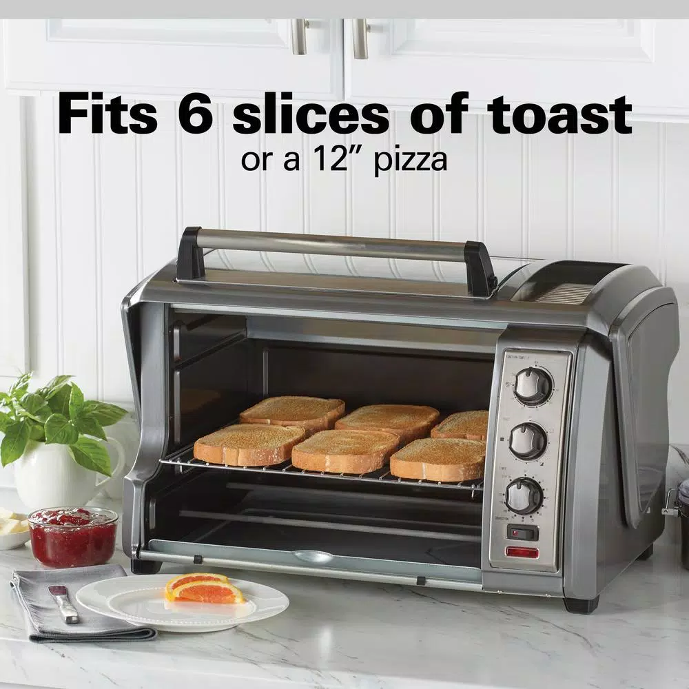 Toasters Hamilton Beach Easy Reach 1500-Watts 6-Slice Grey Toaster Oven With Roll-Top Door 9 Toasters Hamilton Beach Easy Reach 1500-Watts 6-Slice Grey Toaster Oven With Roll-Top Door - Image 7