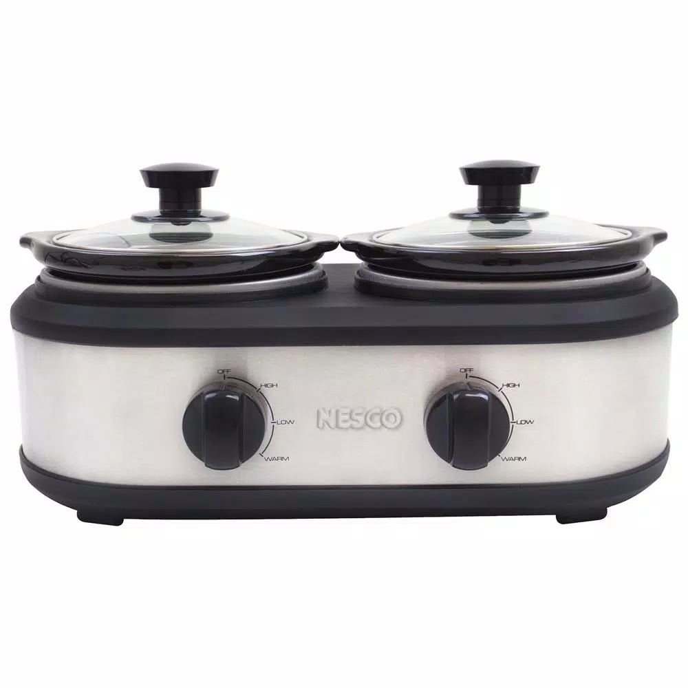 Cookers Nesco 2.5 Qt. Stainless Steel Slow Cooker With Removable Cookwells 3 Cookers Nesco 2.5 Qt. Stainless Steel Slow Cooker With Removable Cookwells