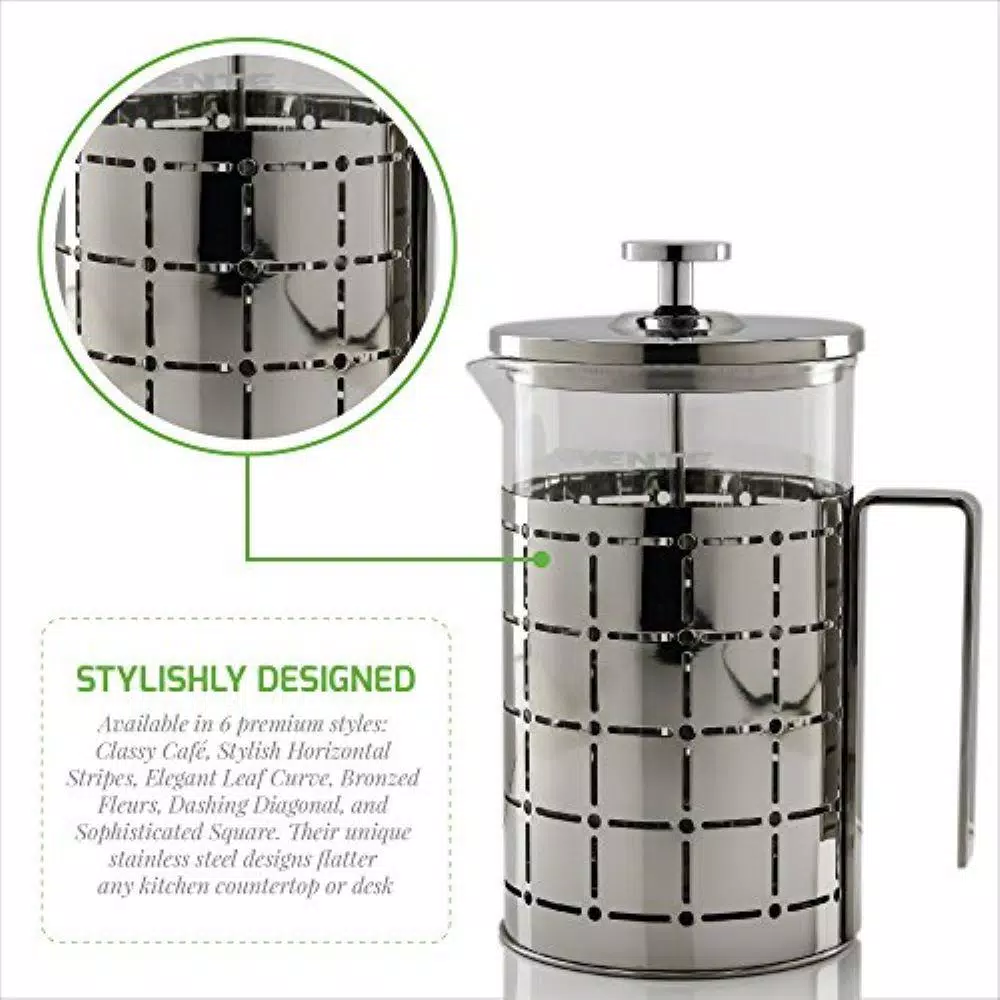 Coffee Makers Ovente 3-Cup Silver Borosilicate Glass Heat-Resistant Cafetiere French Press Coffee And Tea Maker With Free Measuring Scoop 6 Coffee Makers Ovente 3-Cup Silver Borosilicate Glass Heat-Resistant Cafetiere French Press Coffee And Tea Maker With Free Measuring Scoop - Image 4