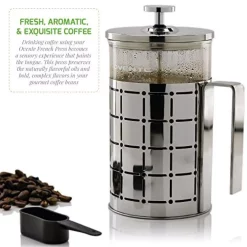 Coffee Makers Ovente 3-Cup Silver Borosilicate Glass Heat-Resistant Cafetiere French Press Coffee And Tea Maker With Free Measuring Scoop 13 Coffee Makers Ovente 3-Cup Silver Borosilicate Glass Heat-Resistant Cafetiere French Press Coffee And Tea Maker With Free Measuring Scoop -Dessert Makers Popular Store silver ovente french presses fss27p 44 1000