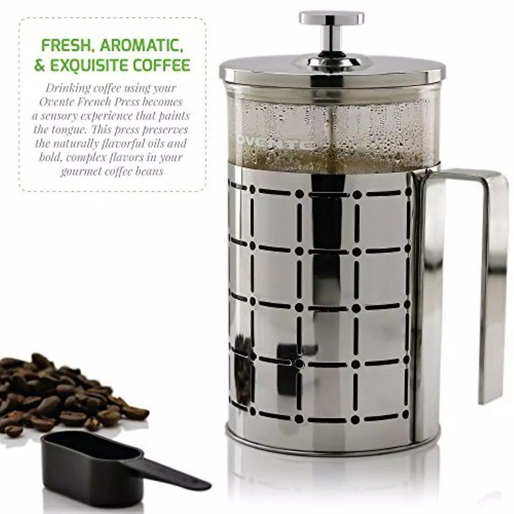 Coffee Makers Ovente 3-Cup Silver Borosilicate Glass Heat-Resistant Cafetiere French Press Coffee And Tea Maker With Free Measuring Scoop 7 Coffee Makers Ovente 3-Cup Silver Borosilicate Glass Heat-Resistant Cafetiere French Press Coffee And Tea Maker With Free Measuring Scoop - Image 5