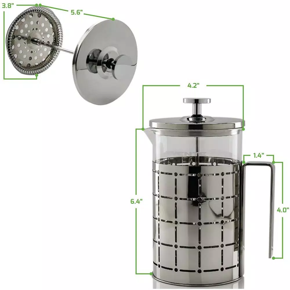 Coffee Makers Ovente 3-Cup Silver Borosilicate Glass Heat-Resistant Cafetiere French Press Coffee And Tea Maker With Free Measuring Scoop 9 Coffee Makers Ovente 3-Cup Silver Borosilicate Glass Heat-Resistant Cafetiere French Press Coffee And Tea Maker With Free Measuring Scoop - Image 7