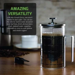 Coffee Makers Ovente 3-Cup Silver Borosilicate Glass Heat-Resistant Cafetiere French Press Coffee And Tea Maker With Free Measuring Scoop 14 Coffee Makers Ovente 3-Cup Silver Borosilicate Glass Heat-Resistant Cafetiere French Press Coffee And Tea Maker With Free Measuring Scoop -Dessert Makers Popular Store silver ovente french presses fss27p fa 1000