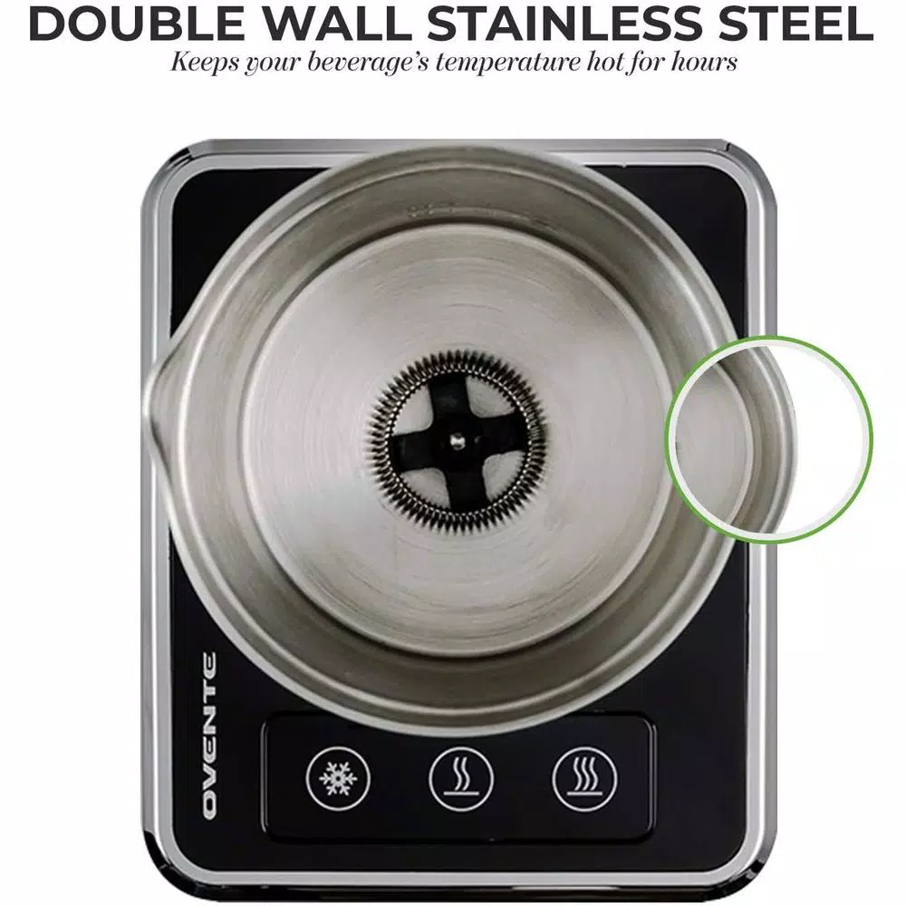 Coffee Makers Ovente 7 Oz. Stainless Steel Silver Coffee And Milk Frother With Induction Base 4 Coffee Makers Ovente 7 Oz. Stainless Steel Silver Coffee And Milk Frother With Induction Base - Image 2