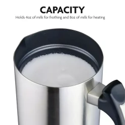 Coffee Makers Ovente 8 Oz. Silver Automatic Electric Milk Frother And Steamer Hot Or Cold Froth Functionality Foam Maker And Warmer 13 Coffee Makers Ovente 8 Oz. Silver Automatic Electric Milk Frother And Steamer Hot Or Cold Froth Functionality Foam Maker And Warmer -Dessert Makers Popular Store silver ovente milk frothers fr3608br 1f 1000