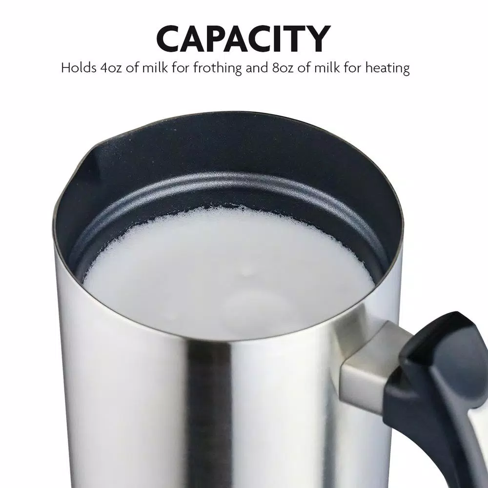 Coffee Makers Ovente 8 Oz. Silver Automatic Electric Milk Frother And Steamer Hot Or Cold Froth Functionality Foam Maker And Warmer 6 Coffee Makers Ovente 8 Oz. Silver Automatic Electric Milk Frother And Steamer Hot Or Cold Froth Functionality Foam Maker And Warmer - Image 4