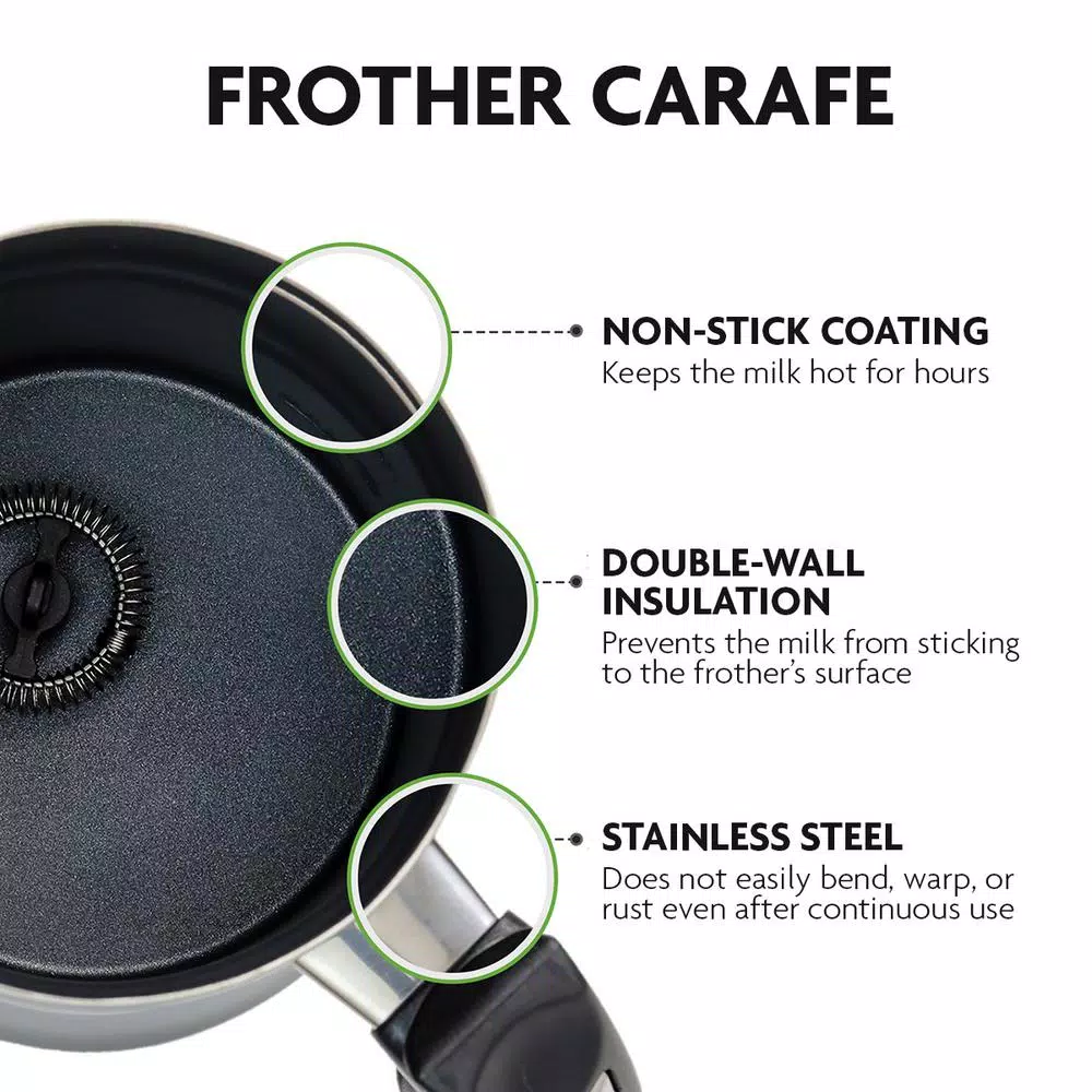 Coffee Makers Ovente 8 Oz. Silver Automatic Electric Milk Frother And Steamer Hot Or Cold Froth Functionality Foam Maker And Warmer 5 Coffee Makers Ovente 8 Oz. Silver Automatic Electric Milk Frother And Steamer Hot Or Cold Froth Functionality Foam Maker And Warmer - Image 3