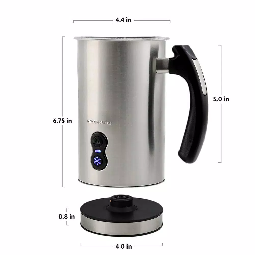 Coffee Makers Ovente 8 Oz. Silver Automatic Electric Milk Frother And Steamer Hot Or Cold Froth Functionality Foam Maker And Warmer 9 Coffee Makers Ovente 8 Oz. Silver Automatic Electric Milk Frother And Steamer Hot Or Cold Froth Functionality Foam Maker And Warmer - Image 7