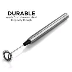 Coffee Makers Ovente Electric Stainless Steel Milk Frother Coffee, Hand Held, Silver (FRS1010S) 13 Coffee Makers Ovente Electric Stainless Steel Milk Frother Coffee, Hand Held, Silver (FRS1010S) -Dessert Makers Popular Store silver ovente milk frothers frs1010s 1f 1000