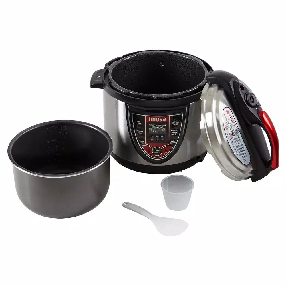 Cookers IMUSA 5 Qt. Silver And Red Electric Pressure Cooker With Locking Lid 6 Cookers IMUSA 5 Qt. Silver And Red Electric Pressure Cooker With Locking Lid - Image 4