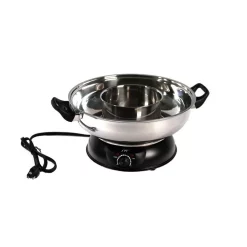 Cookers SPT Multi-Cooker Electric Shabu Shabu Pot (2-Compartments) 8 Cookers SPT Multi-Cooker Electric Shabu Shabu Pot (2-Compartments) -Dessert Makers Popular Store silver spt multi cookers ss 303 4f 1000