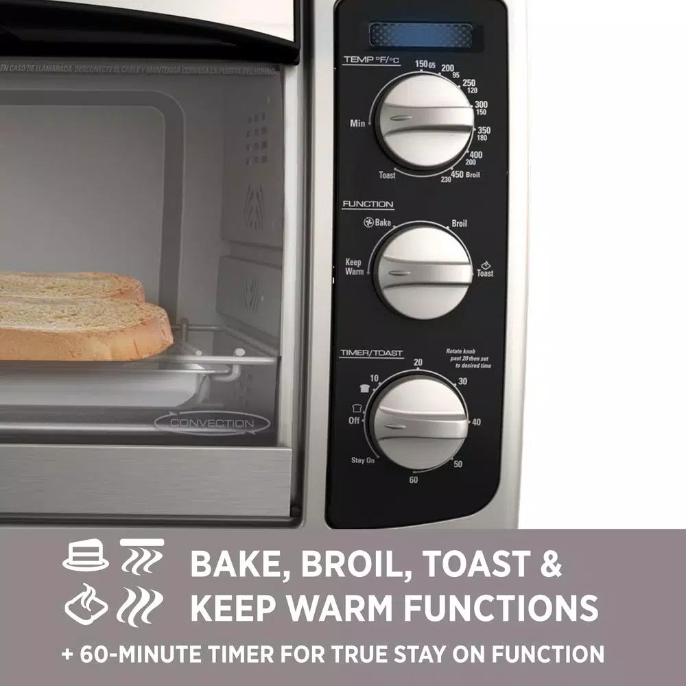 Toasters BLACK+DECKER 1500 W 6-Slice Stainless Steel Toaster Oven With Built-In Timer 10 Toasters BLACK+DECKER 1500 W 6-Slice Stainless Steel Toaster Oven With Built-In Timer - Image 8