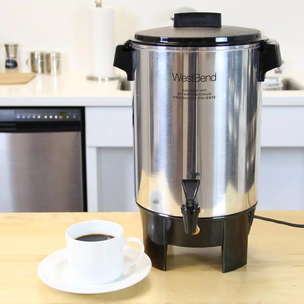Coffee Makers West Bend 30-Cup Silver Commercial Aluminum Coffee Urn Features Automatic Temperature Control With Quick Brewing 7 Coffee Makers West Bend 30-Cup Silver Commercial Aluminum Coffee Urn Features Automatic Temperature Control With Quick Brewing - Image 5